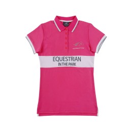 Order pink women's short-sleeved polo shirt with custom embroidered LOGO five-button bust design Pony Club 65%Cotton 35%Polyester JQ2055 P1534 Order pink women's short-sleeved polo shirt with custom embroidered LOGO five-button bust design Pony Club 65%Cotton 35%Polyester JQ2055 P1534